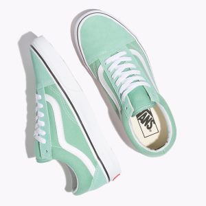 Vans Bayan Spor Ayakkabı Old Skool Yeşil/Beyaz | 84764-929